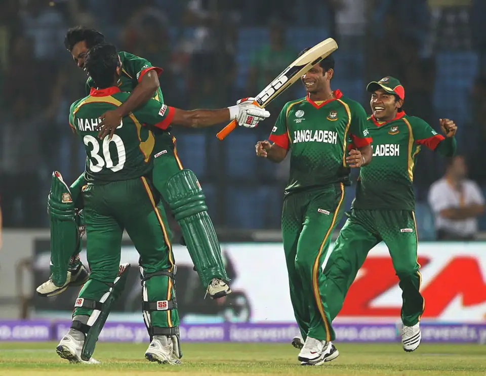 10 Times Underdogs Shocked the Cricket World - Bnagladesh players celebrate a famous win vs England